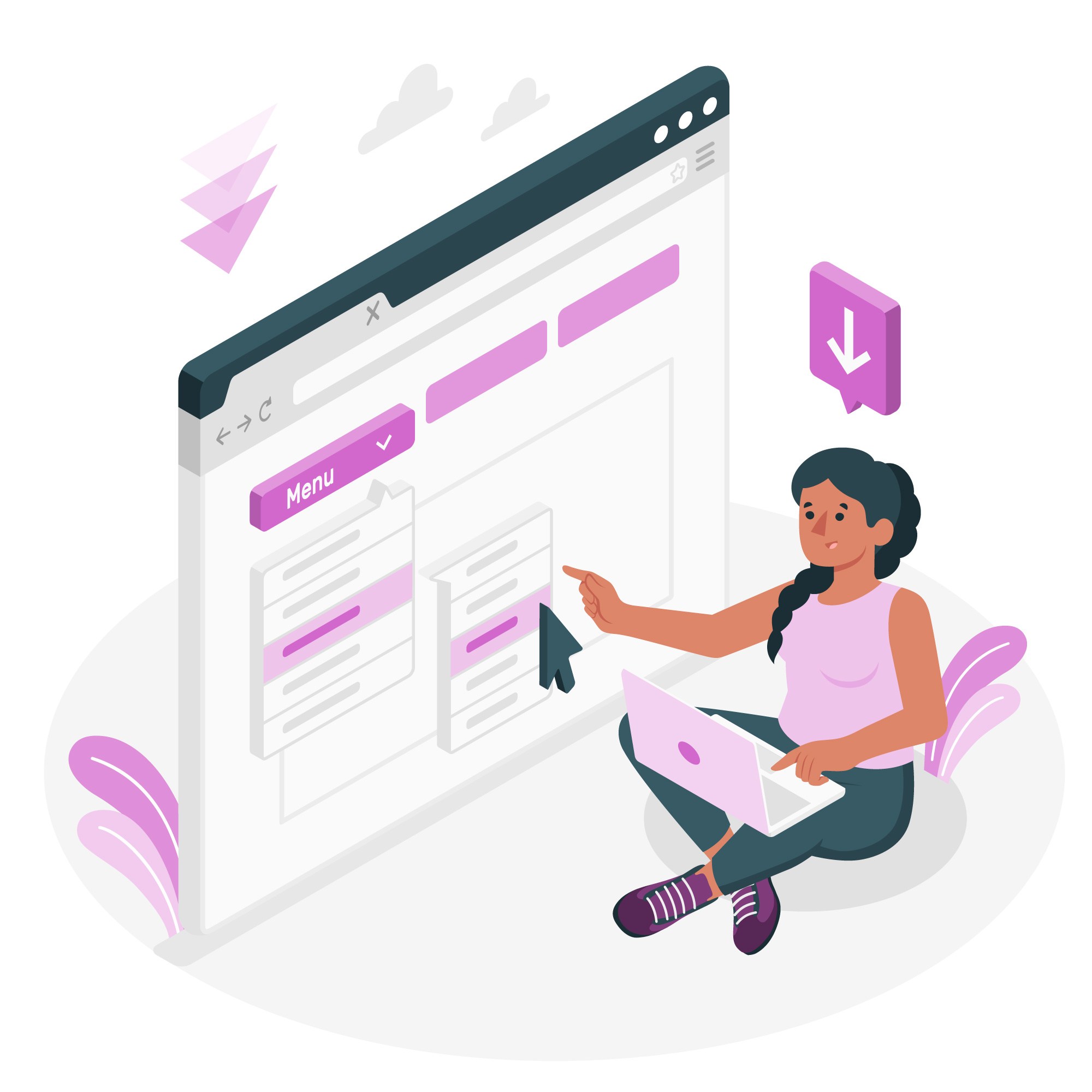 Ilustração de desenvolvimento web